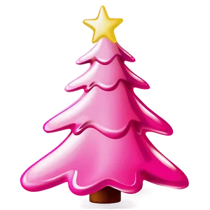 Glossy Pink Christmas Tree PNG Qxe