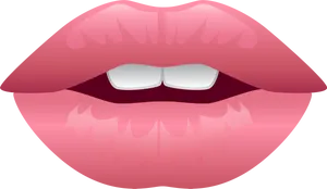 Glossy Pink Lips Illustration PNG image