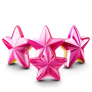 Glossy Pink Stars PNG 4