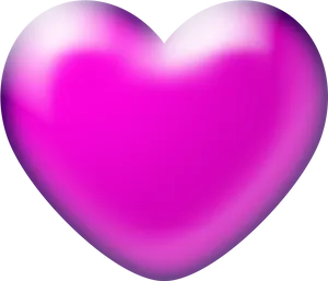 Glossy Pink3 D Heart PNG