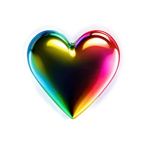 Glossy Rainbow Heart PNG 06252024
