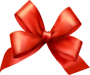 Glossy Red Gift Bow PNG image