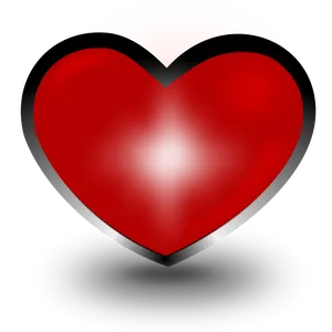 Glossy Red Heart Graphic PNG