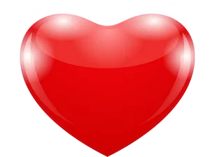 Glossy Red Heart Vector PNG image