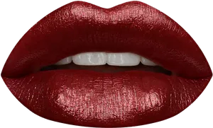 Glossy Red Lips Closeup PNG image
