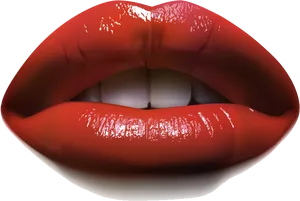 Glossy Red Lips PNG image