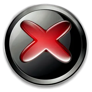 Glossy Red X Icon PNG Qjm PNG