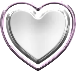 Glossy Silver Heart Outline PNG image
