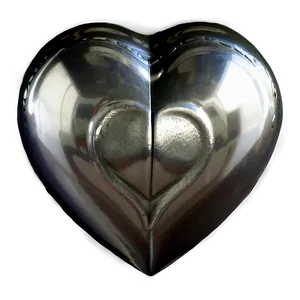 Glossy Silver Heart Png 06282024 PNG image