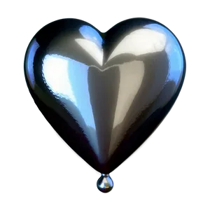 Glossy Silver Heart Png 06282024 PNG image