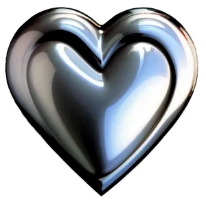 Glossy Silver Heart Png 31 PNG image