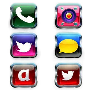 Glossy Social Media Icons PNG 65