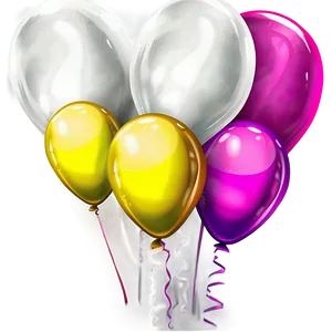 Glossy White Balloons Png Sea PNG image