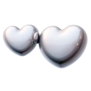 Glossy White Hearts PNG Wvn70
