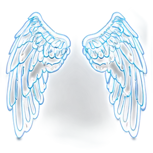 Glowing Angel Wings Outline PNG Lec34