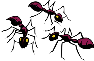 Glowing Ants Silhouette PNG image