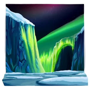 Glowing Aurora Over Glacier PNG 43 PNG