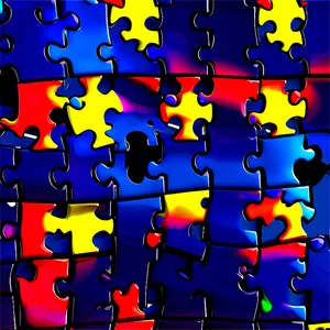 Glowing Autism Puzzle Emblem Png 06122024 PNG image