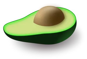 Glowing Avocado Half PNG image