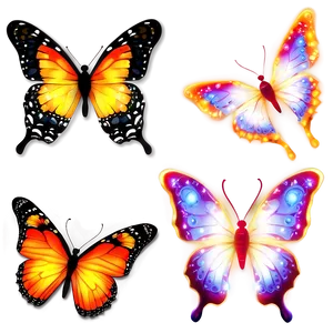 Glowing Butterflies Png Oqr PNG image