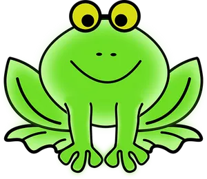 Glowing Cartoon Frog