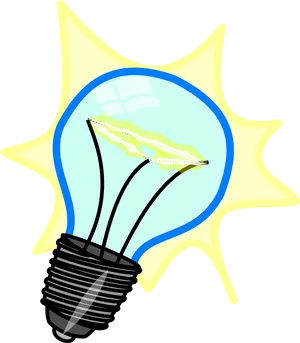 Glowing Cartoon Light Bulb