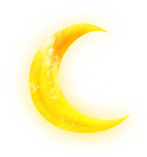 Glowing Crescent Moon Stars PNG image