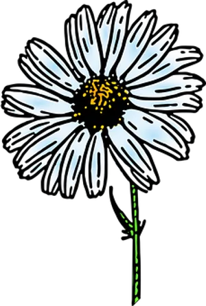 Glowing Daisy Artwork PNG image