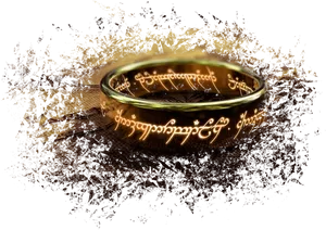 Glowing Elvish Script Ring PNG image