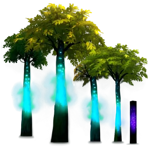 Glowing Firefly Trees PNG Csj37
