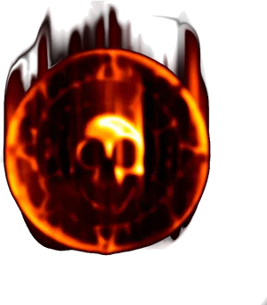Glowing Flame Skull Abstract PNG image
