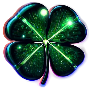 Glowing Four Leaf Clover PNG 05252024