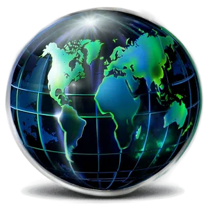 Glowing Globe Silhouette PNG 05042024 PNG