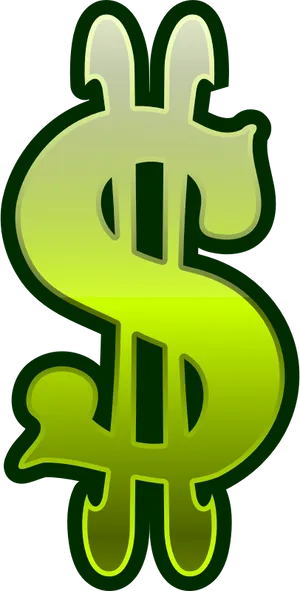 Glowing Green Dollar Sign PNG image
