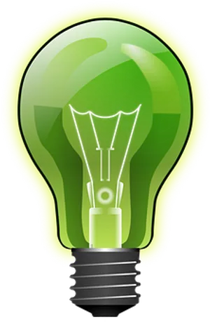 Glowing Green Lightbulb