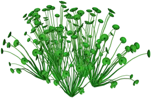 Glowing Green Mushrooms Cluster PNG image