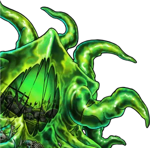 Glowing Green Slime Creature PNG image