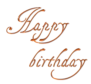 Glowing Happy Birthday Script PNG image