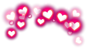 Glowing Hearts Bokeh Background PNG image