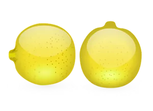 Glowing Lemon Halves PNG image