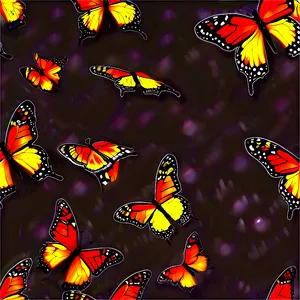 Glowing Monarch Butterflies PNG Drv4 PNG