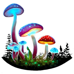 Glowing Mushrooms PNG Jdn74