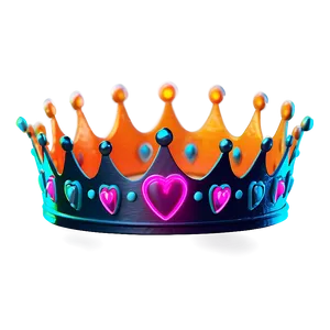 Glowing Neon Crown Illustration Png 06272024 PNG image