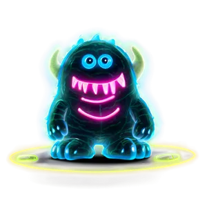Glowing Neon Monster PNG Gln3