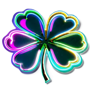 Glowing Neon Shamrock PNG 05242024