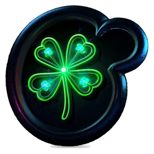 Glowing Neon Shamrock PNG Ahn44