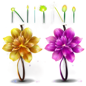 "glowing Petals: Luminous Flower PNG" C