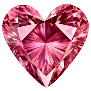Glowing Pink Heart Diamond PNG 06282024