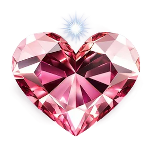 Glowing Pink Heart Diamond PNG 41