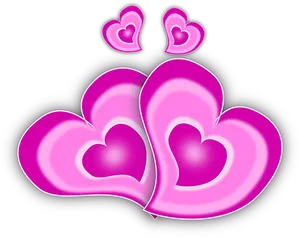 Glowing Pink Hearts Artwork